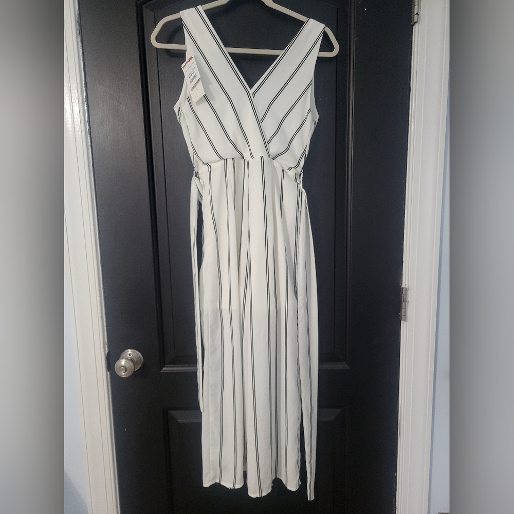 Sienna Sky Black and White Striped Jumpsuit